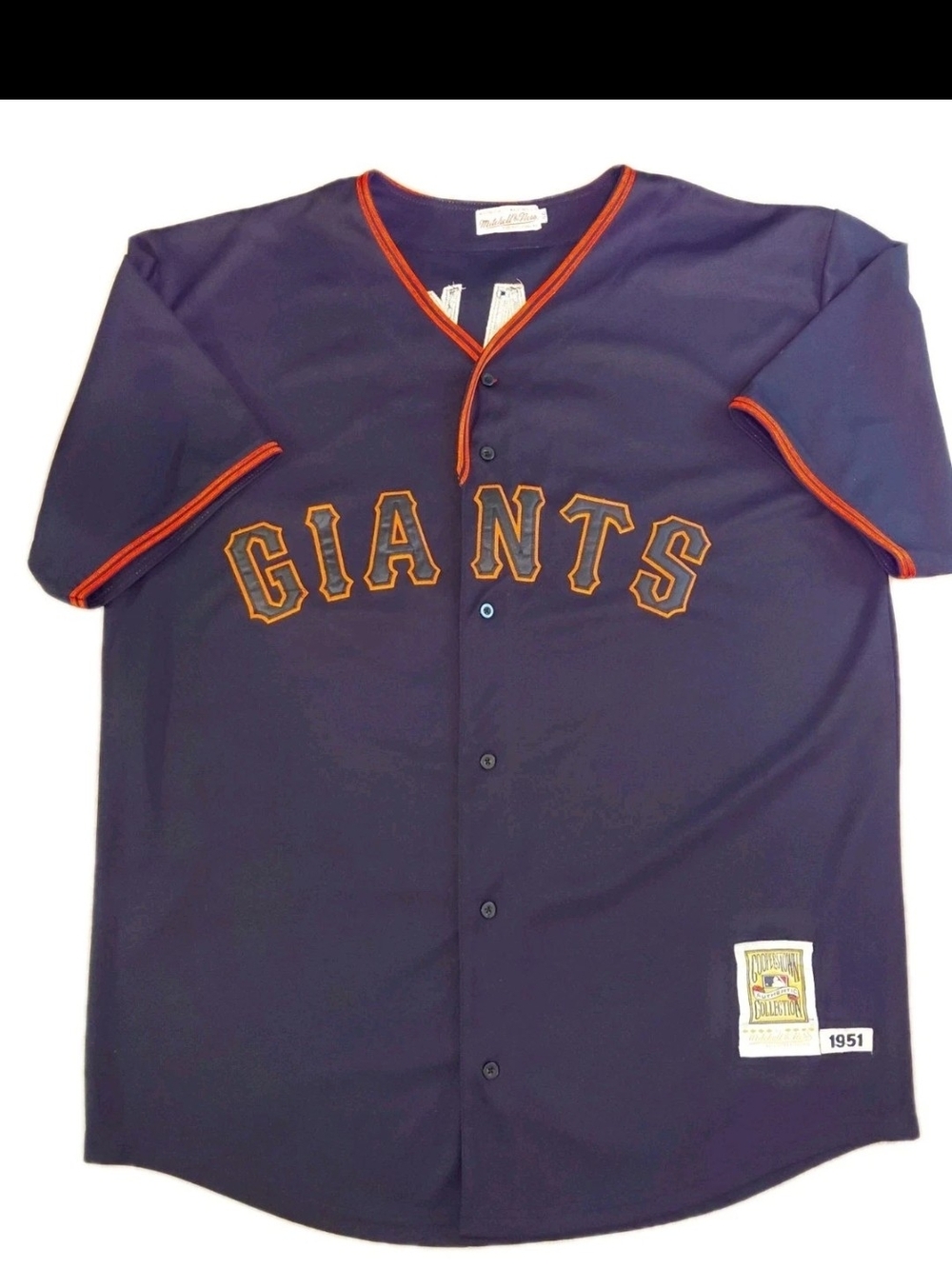 Mitchell & Ness SF Giants Willie Mays #24 Black Coop Auth Col Jersey Sz 60 USA